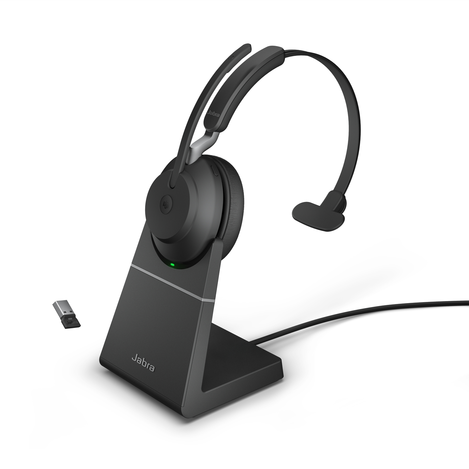  Jabra Evolve2 65 - MS Mono - Black Link 380 USB-A and Charging Stand USB-A 